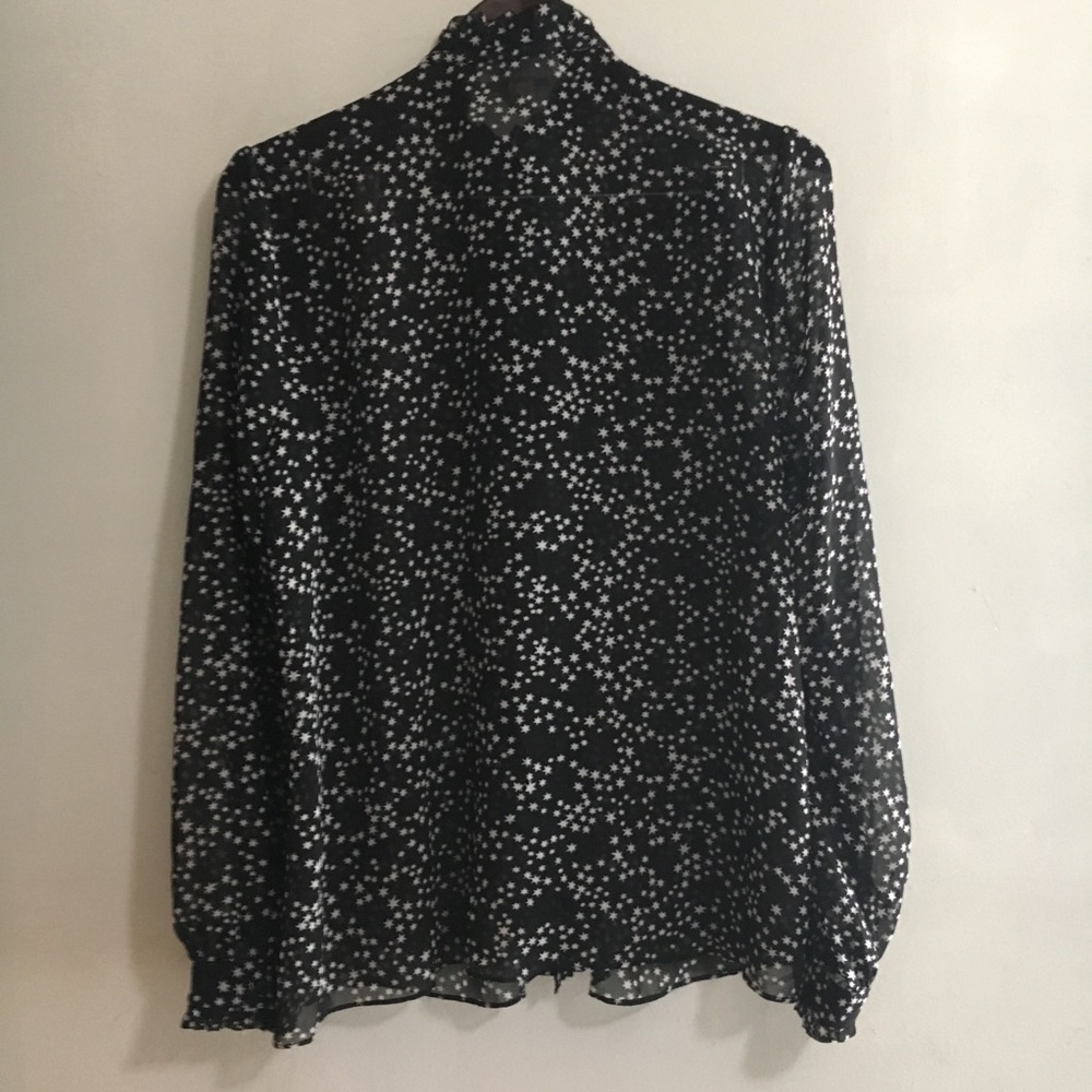 • michael kors night sky tie neck blouse • - Picture 6 of 9